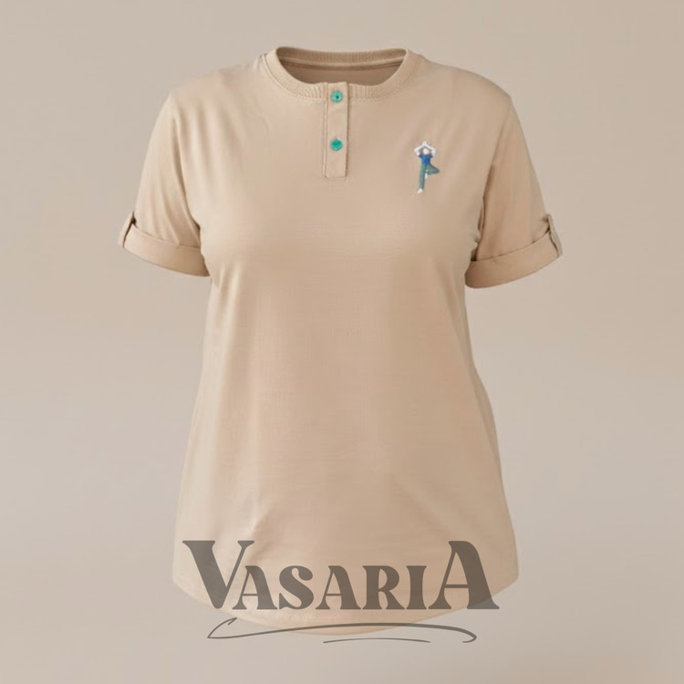 تی شرت طرح یوگا (کرم)