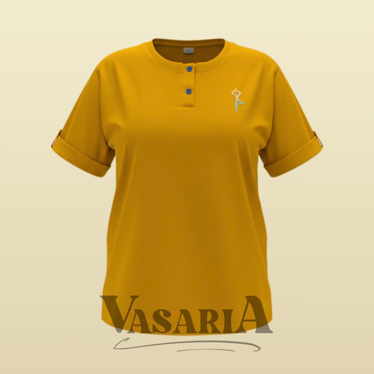 تی شرت طرح یوگا (خردلی)